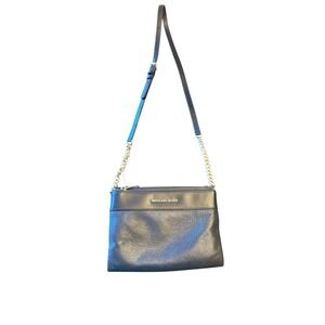 Michael Kors Black Leather & Gold Chain Crossbody Bag